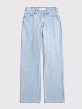 Abercrombie & Fitch High Rise Loose Jeans - Light Marble